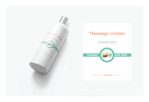 Massage-Creme label for a young pharmacy | Label Design by Gio Ville