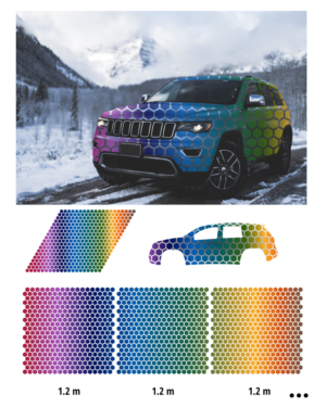 Strong bright colour car Wrap Desin for Jeep Compass, Modell-Year 2014 | Graphic Design by design.bb