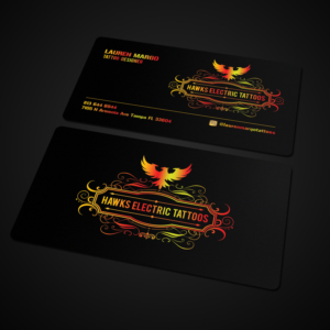 Business Card Design by Sandaruwan for Hawks Electric Tattoos | Design #21344951