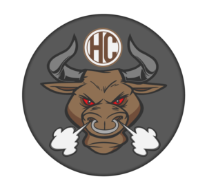 Hat Country Apparel Logo with full face bull and a very edgy look. Almost like a tattoo  | Graphic Design by Rickyy