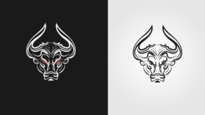 Hat Country Apparel Logo with full face bull and a very edgy look. Almost like a tattoo  | Graphic Design by hirundo.design