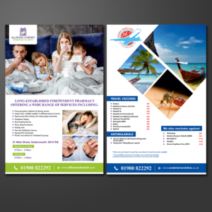 Pharmacy and Travel Clinic Leaflet | Flyer Design by ecorokerz