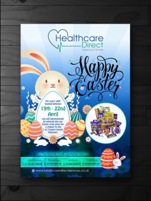 Easter Competition Flyer to Healthcare Clients with a chance to win 1 of 2 luxury hampers | Flyer Design by innovative earth