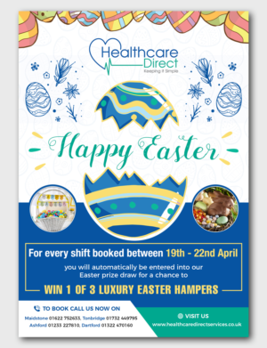 Easter Competition Flyer to Healthcare Clients with a chance to win 1 of 2 luxury hampers | Flyer-Design von TSU Creations