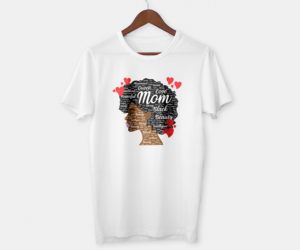 Black Mother's T-Shirt | T-shirt Design by JanuXart