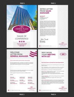 Ten page .pdf brochure to have people book a meeting or event | Brochure Design by SAI DESIGNS