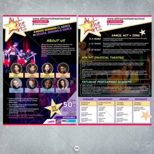 Theatre School leaflet to attract more business | Flyer Design by DA.