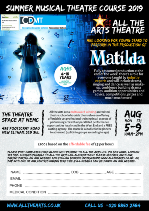 Children musical theatre summer course 'Matilda' | Flyer Design by AnneWanjiku