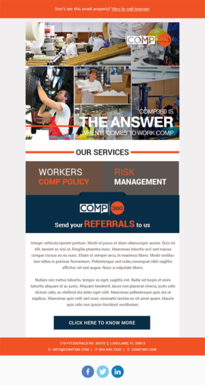 National commercial insurance agency needs design for email campaign to other insurance agencies ... | Email Marketing Design by Expert Designer