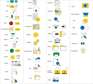 Windows Desktop Application Custom Icon Set for Residential Construction Industry | Graphic Design by IndreDesign