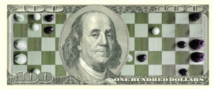 Stretched Chessboard $100 bill | T-shirt Design by maricreatives