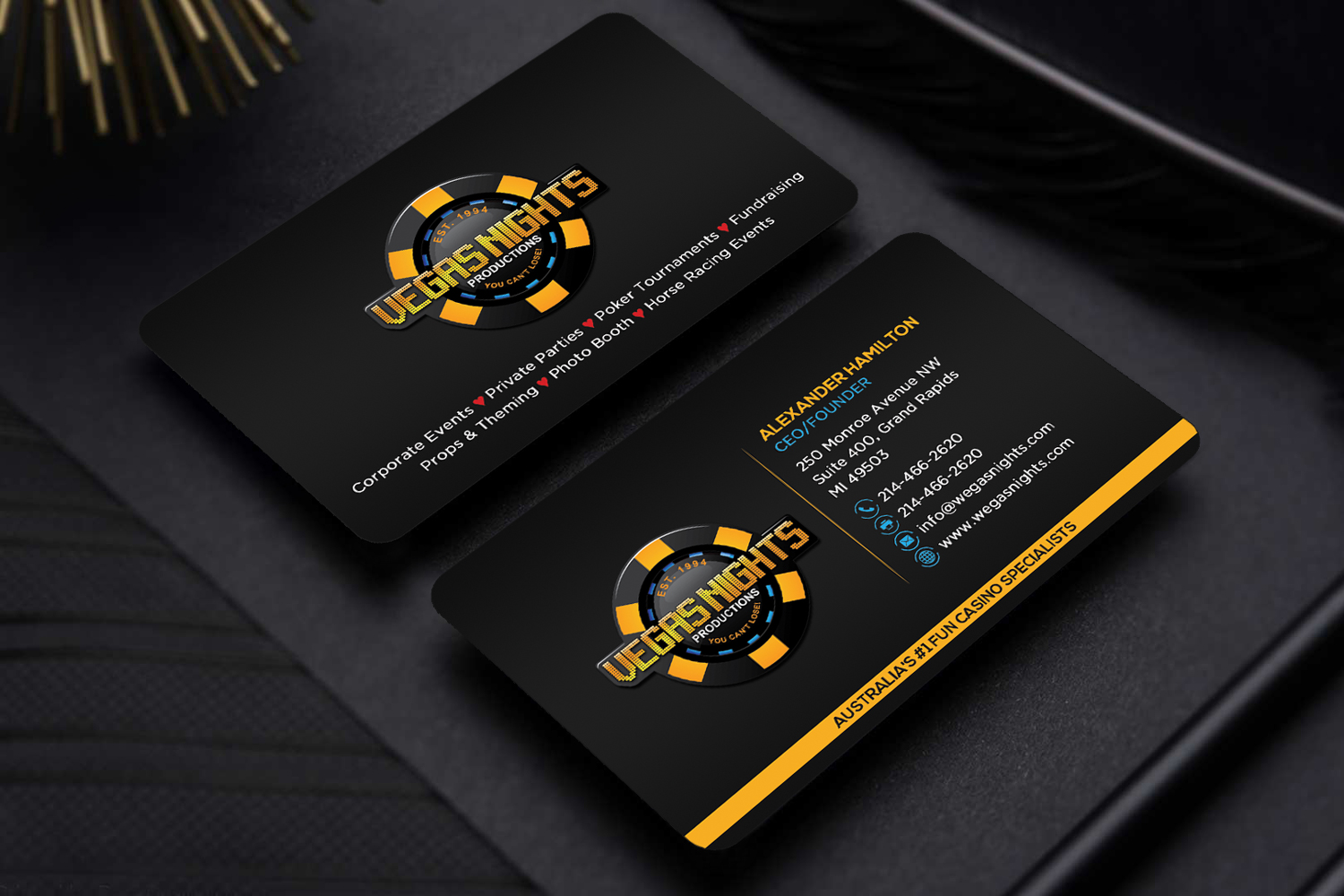 Business Card Design by Sandaruwan for Vegas Nights | Design #21474262