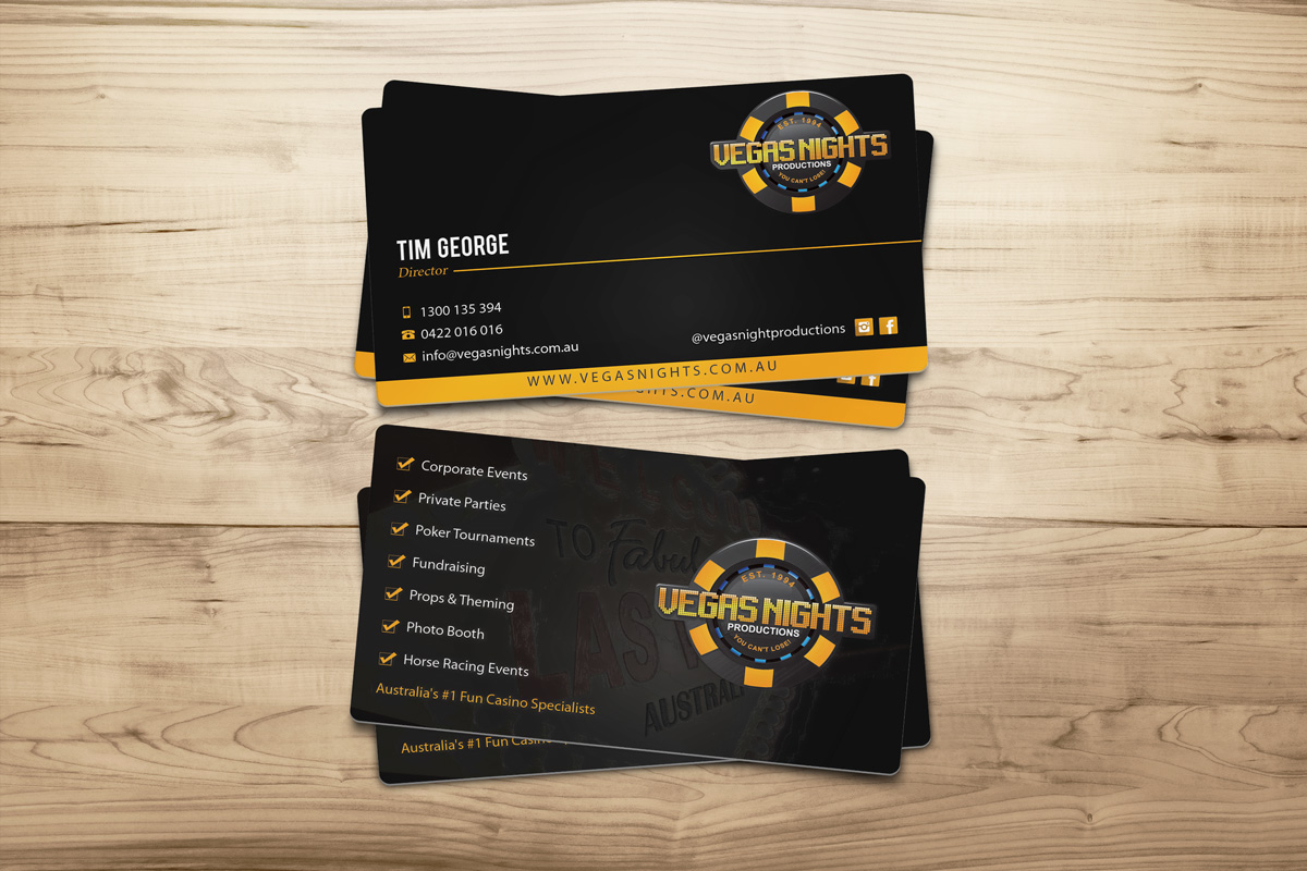 Business Card Design by Riz' for Vegas Nights | Design #21481790