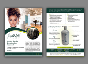 Hair Salon Service Menu: Huetiful Glycolic Strengthening Treatment | Flyer-Design von ecorokerz