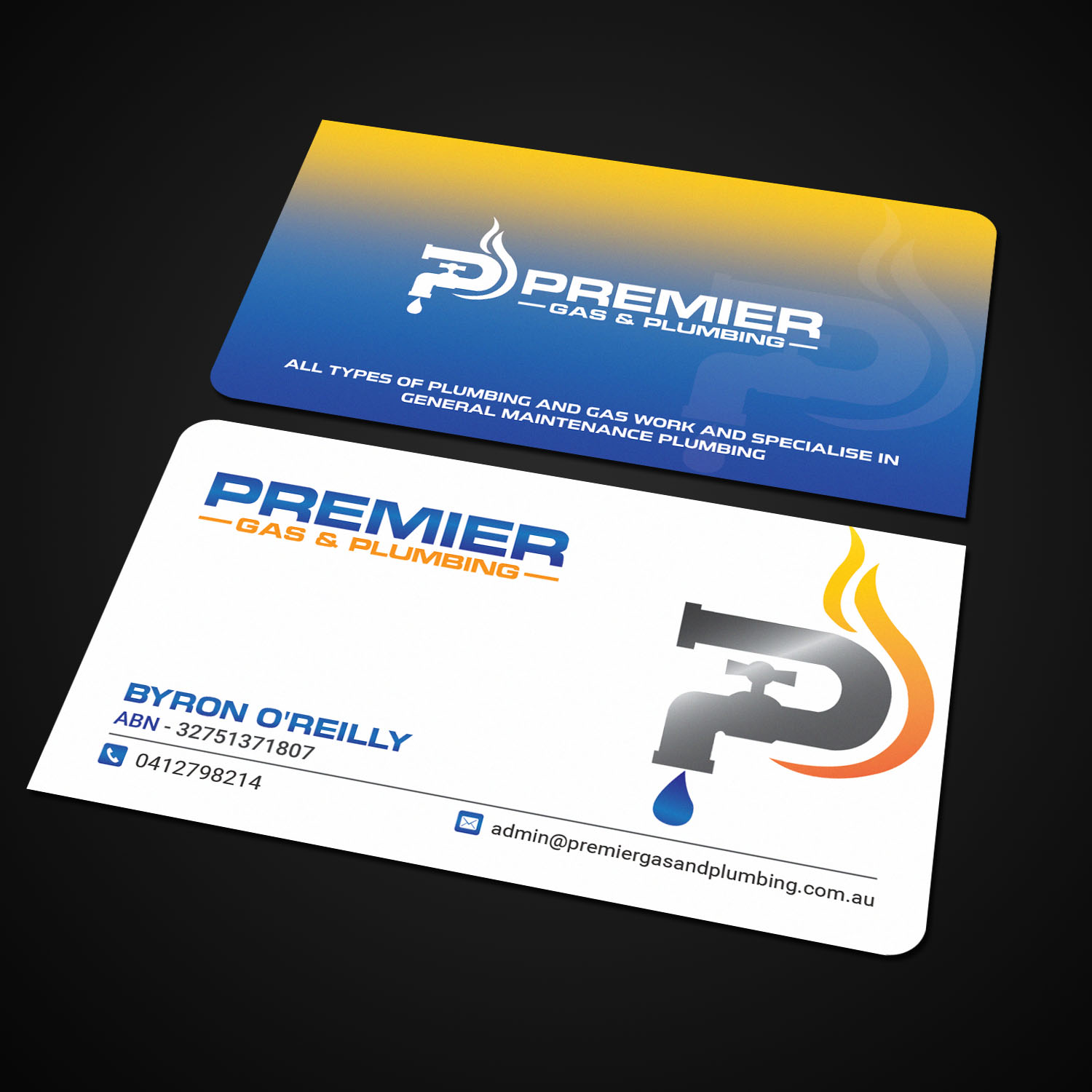 Business Card Design by Sandaruwan for Premier Gas & Plumbing | Design #21522563