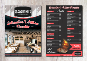 Sorrentino’s Artisan Pizzeria Menu Contest | Menü-Design von SAI DESIGNS