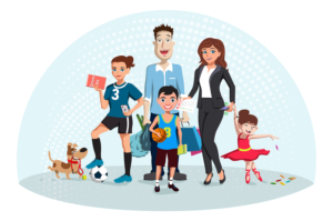 Create an illustration of a busy family | Grafik-Design von SAI DESIGNS