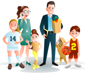 Create an illustration of a busy family | Graphic Design by kaiser77