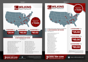 Wilkins Radio Network needs a marketing flier to promote 39 Christian preaching/talk radio stations | Flyer Design by SAI DESIGNS