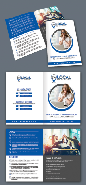 SW Local is an online marketing business. Daily deal sight for consumers. Industries - Food and D... | Broschüren-Design von BLUE WINGS