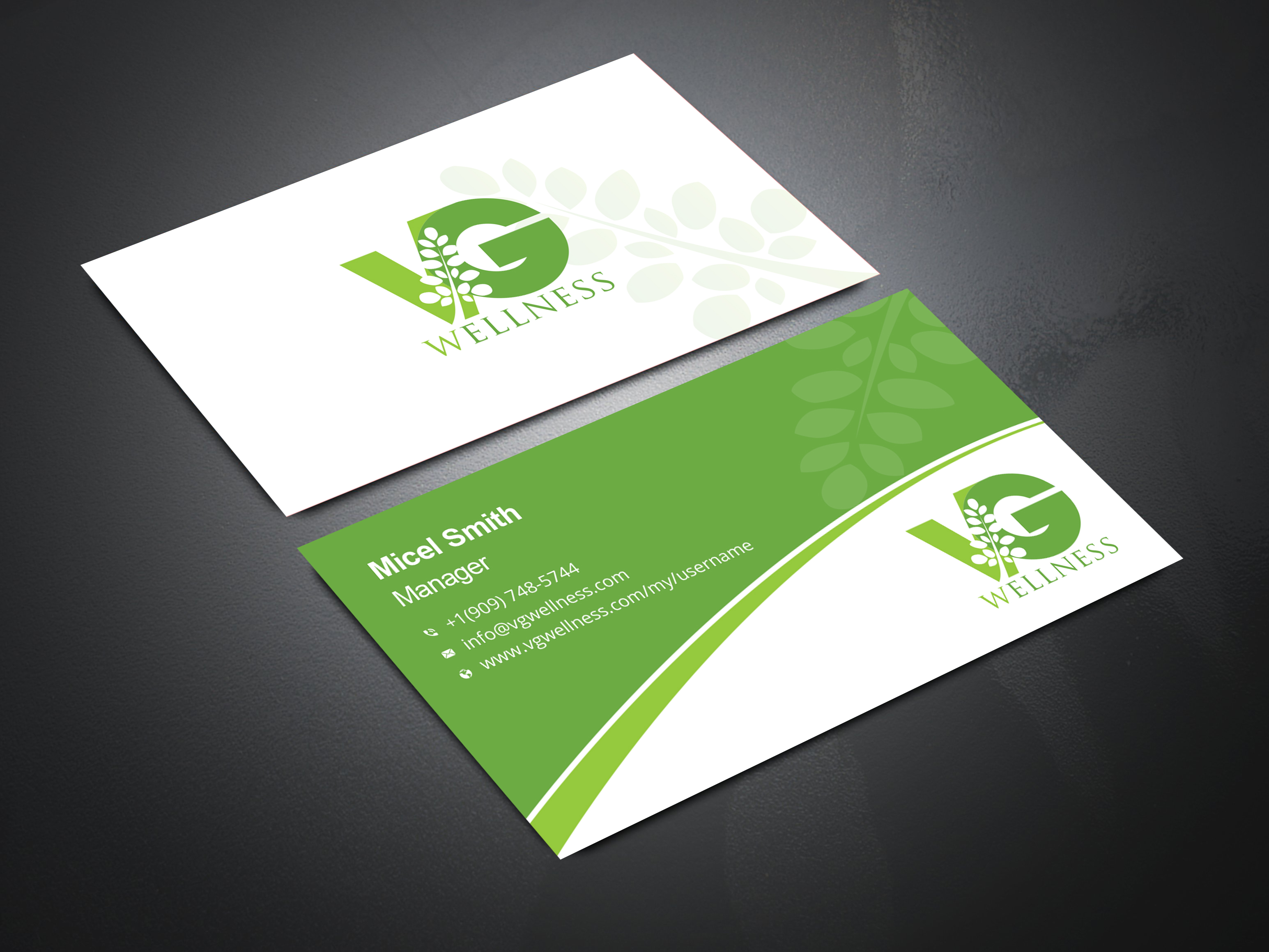 Business Card Design by Uttom 2 for VG Wellness LLC | Design #21714582