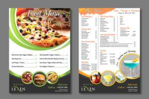 Hotel Lexen Bar Menu  and Cafe Menu  | Menu Design by SAI DESIGNS