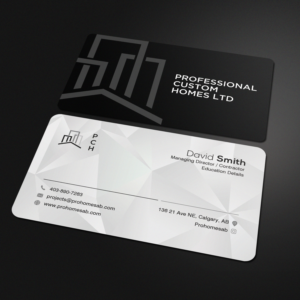 Business Cards for an 'affordable luxury' inner city home builder in Calgary. | Business Card Design by Sandaruwan