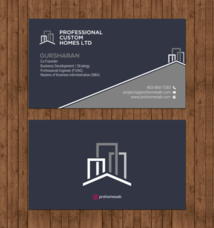 Business Cards for an 'affordable luxury' inner city home builder in Calgary. | Business Card Design by chandrayaan.creative