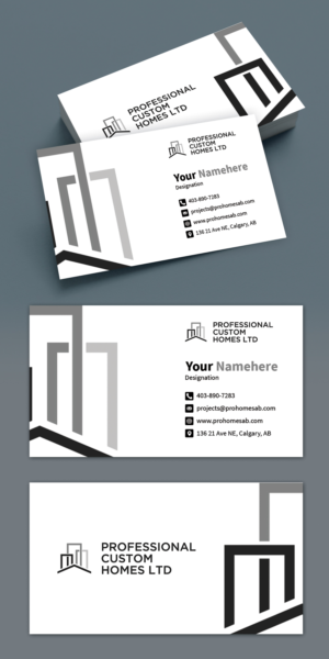 Business Cards for an 'affordable luxury' inner city home builder in Calgary. | Business Card Design by BLUE WINGS