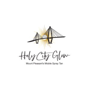 (Line 1)Holy City Glow  (Line 2)  Charleston’s Premier Spray Tan  | Logo Design by Samantha Ward Design