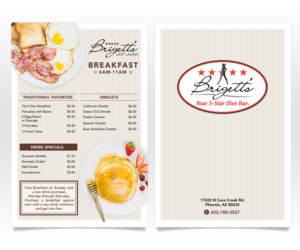 Breakfast Menu at a Bar and Grill | Menü-Design von Luniere Designs