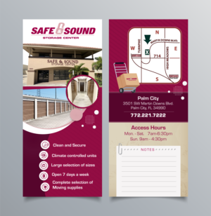 Rack card for Self Storage Company.  Distributed to all potential customers. | Brochure Design by vcreativecloud