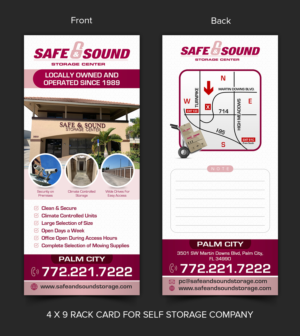 Rack card for Self Storage Company.  Distributed to all potential customers. | Brochure Design by ARTOGRAPHY