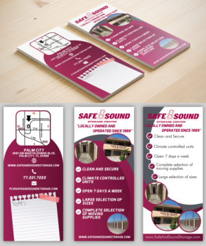 Rack card for Self Storage Company.  Distributed to all potential customers. | Brochure Design by IndreDesign