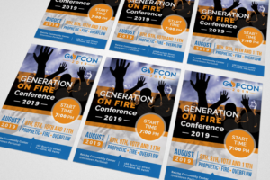 Flyer design for the Generation On Fire Conference 2019 (GOFCON) | Flyer Design by Ena