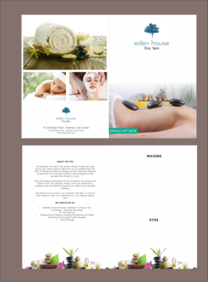 Beauty spa price list booklet. 16 pages from front to rear. Mainly white with compay logo | Broschüren-Design von fumbh.designs