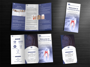 dentist office tri-fold for root canal specialist | Flyer Design by GLOW