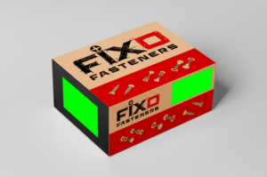 Designed box for fasteners with brand FIXO | Packaging Design by el_shekoo7