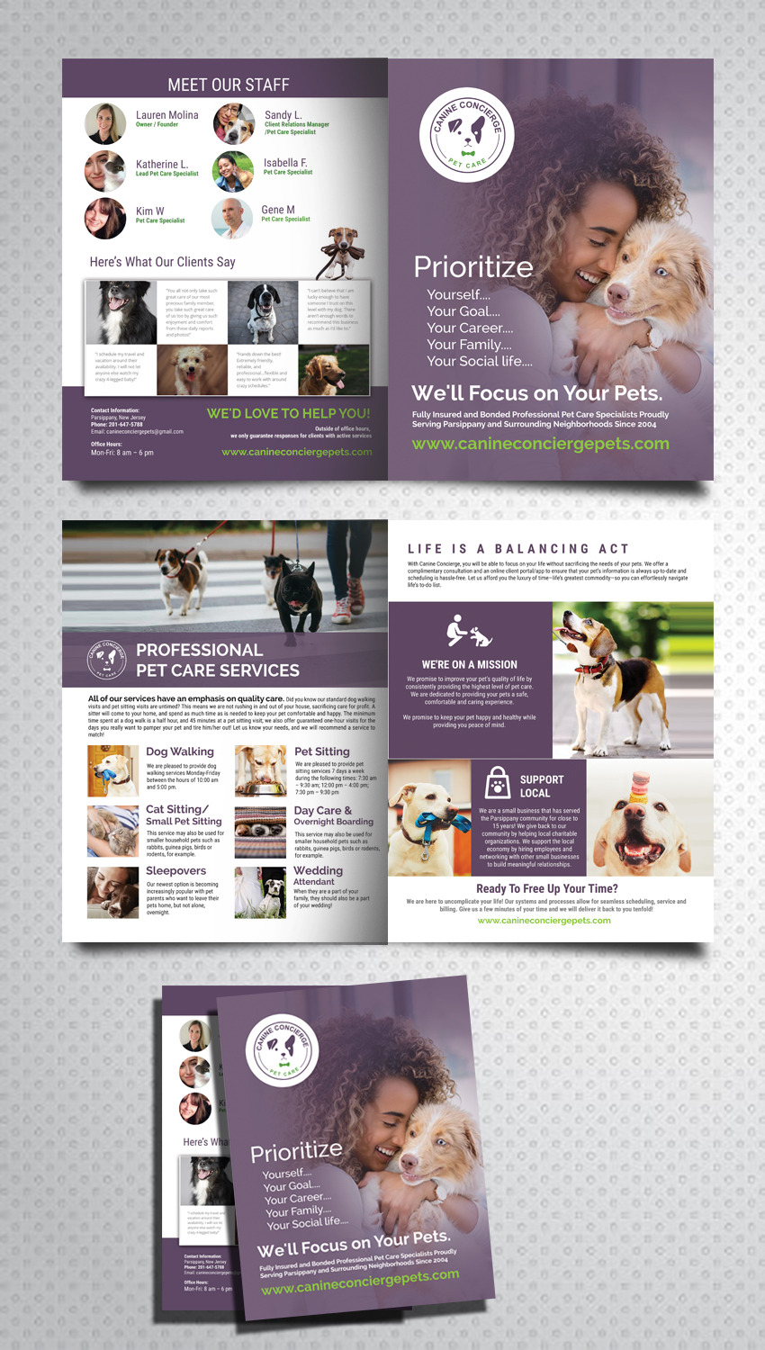 Brochure Design by uk for Canine Concierge LLC | Design #21857683