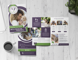 Dog walking/Pet Sitting company needs a brochure to hook high end apartment tenants | Brochure Design by Ena