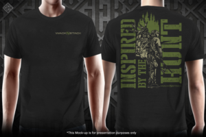 Hunting lifestyle apparel ( hunter packing out a mule deer or elk from the backcountry) | T-shirt Design by G3K