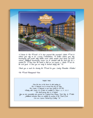 Resort Room Letter to go in Welcome Basket | Grafik-Design von The Seventh Key Magic