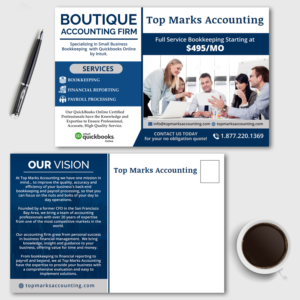 Top Marks Accounting Postcard | Postcard Design by TSU Creations