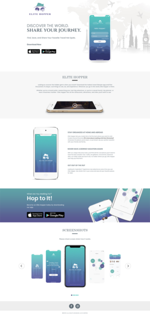 Landing promo page for a Travel/Lifestyle app | Landing Page-Design von Expert Designer