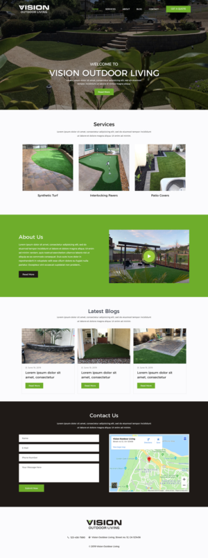 Vision Outdoor Living Website Design | Web Design by Mukarram Haidari