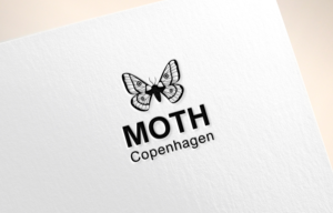 MOTH Copenhagen - Moth with big letters and Copenhagen, under the MOTH text, with small letters | Logo Design by CreativeBaba