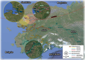 Alaska Artistic Rendering Map of Trails and Locations | Graphic Design by Riaz786