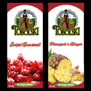 I am trying to design a beverage label for my 2 beverages(Sorrel Gourmet and Pineapple Ginger). T... | Label Design by Amer Flehan