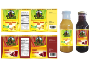 I am trying to design a beverage label for my 2 beverages(Sorrel Gourmet and Pineapple Ginger). T... | Label Design by ammar_ed