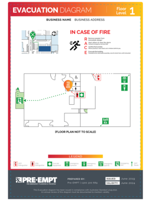 Evacuation Diagram Template | Graphic Design by Martin Alonso